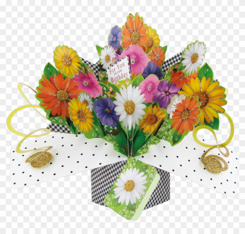 Birthday Flowers Pop-up Greeting Card - 3d Pop Up Birthday Card - Flowers For You #1022089