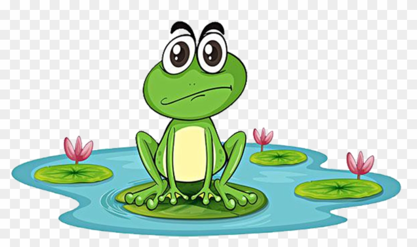 Edible Frog Pond Clip Art - Frog In Pond Cartoon #1022109