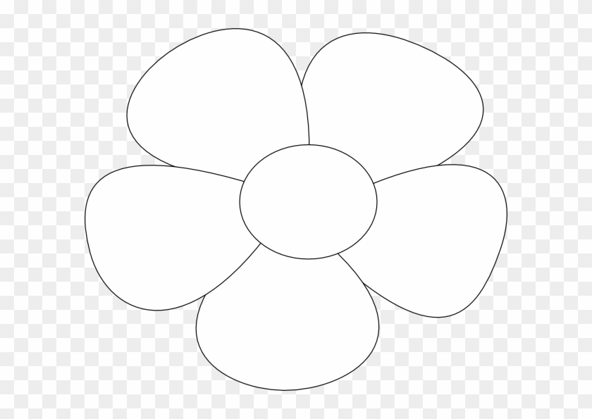 Simple Flower Clip Art At Clker - Five Petals Flower Drawing #1022114