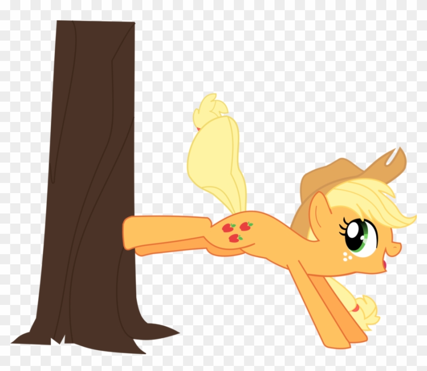 Applejack Kicking A Apple Tree - Applejack Kick Apple Trees #1022201