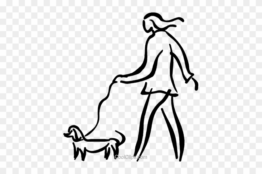 Person Walking The Dog Royalty Free Vector Clip Art - Dachshund #1022396