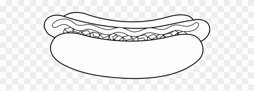 Hot Dog Clipart Black And White - Hot Dog For Coloring #1022412