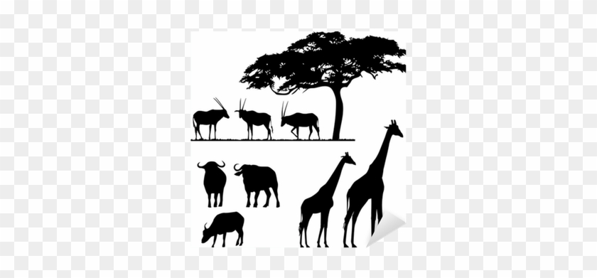 African Animals, Vector Silhouettes Sticker • Pixers® - Africa Animals Vector #1022426