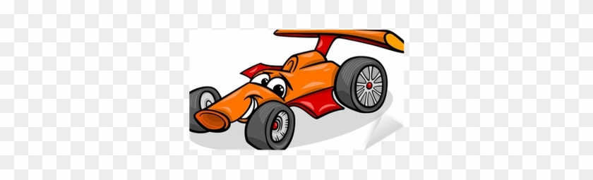 Racing Car Bolide Cartoon Illustration Sticker • Pixers® - Baby's First Look And Find Book - Look #1022427