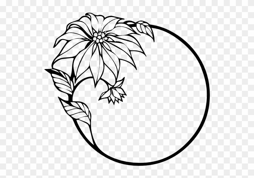 Flower Png Clipart Black And White - Flowers Clip Art Black And White Border #1022443