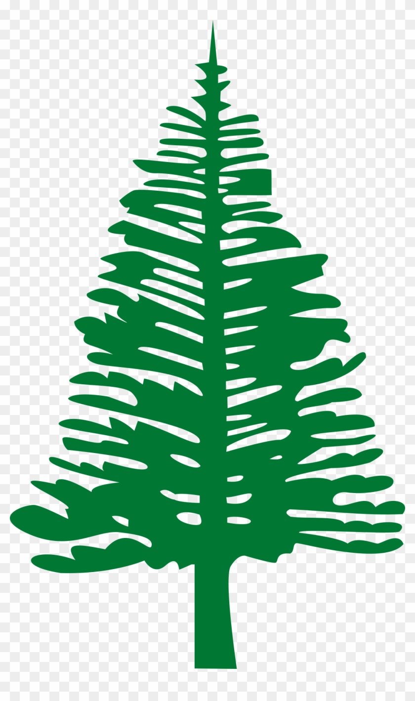 Clipart - - Green And White Flag With Tree #1022462