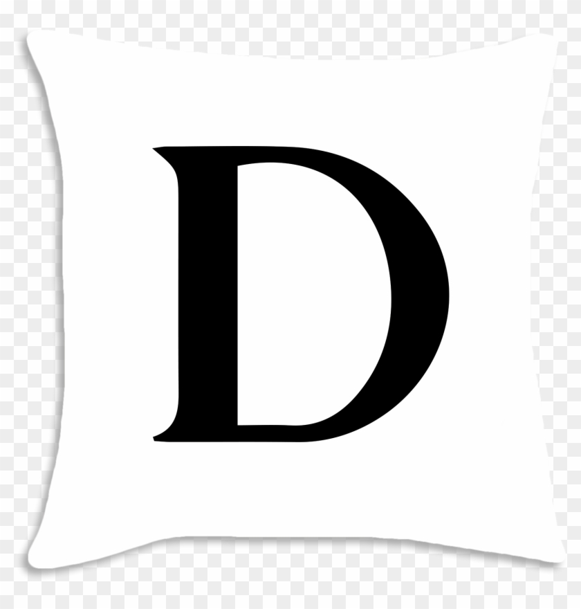 Letter D Serif Font Decorative Throw Pillow Cushion - Letter #1022887