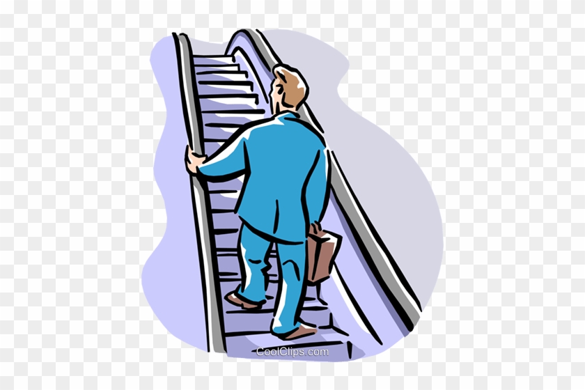 Man Going Up Escalator - Clip Art Escalator #1023327