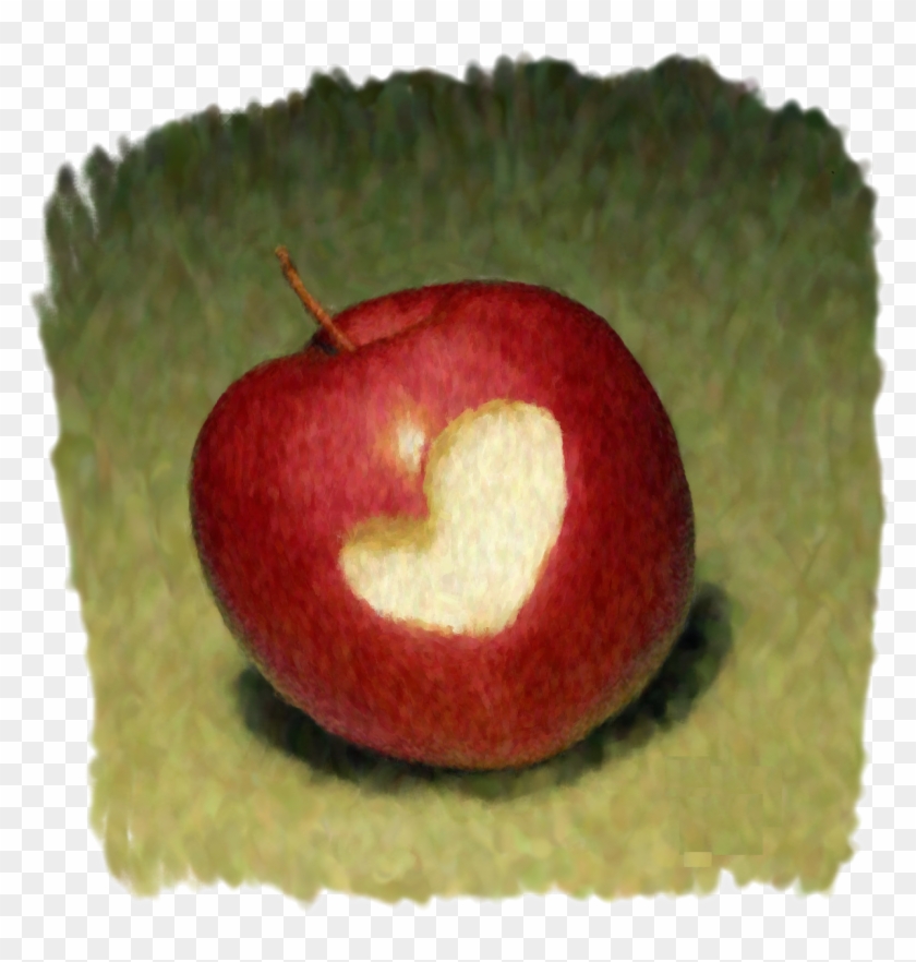 Bitten A Heart-shaped Apple - Apple #1023522