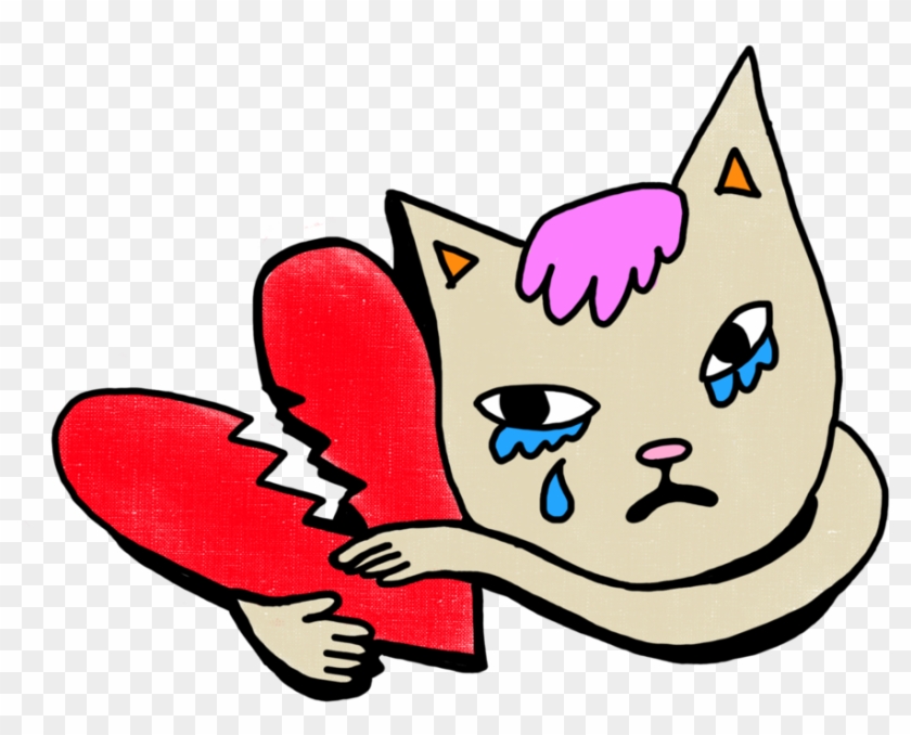 Heart Broken Cat Transparent Overlay By Mcjjang - Cat With A Broken Heart #1023553