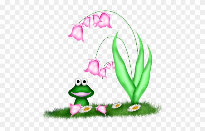 Flower-05 - Frog Under Flower Clipart #1023568