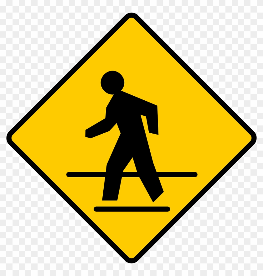 Pedestrian Sign Clip Art At Clker - Curvy Road Sign #1023654