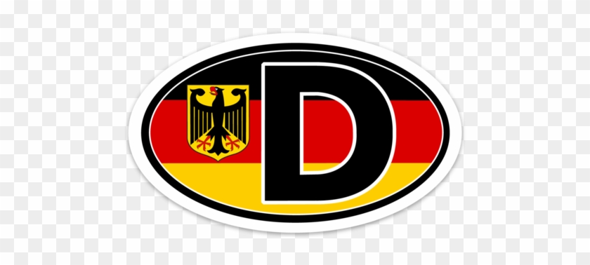 D For Deutschland Vinyl Decal Euro Oval Sticker (3" - German Coat Of Arms #1023711