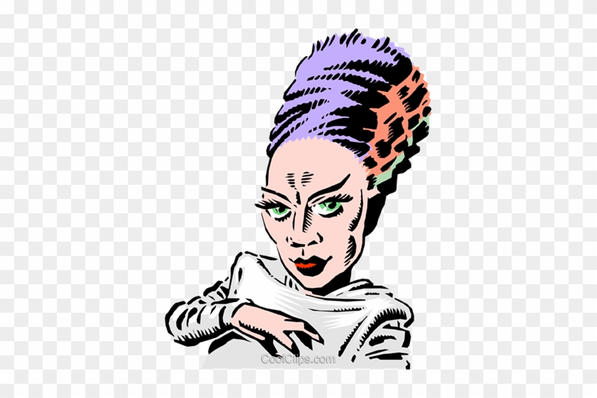 Cartoon Bride Of Frankenstein Royalty Free Vector Clip - Clip Art #1023869