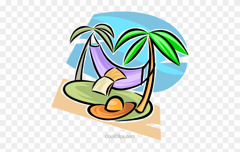 Hammock Royalty Free Vector Clip Art Illustration - Hängematte Clipart #1023915