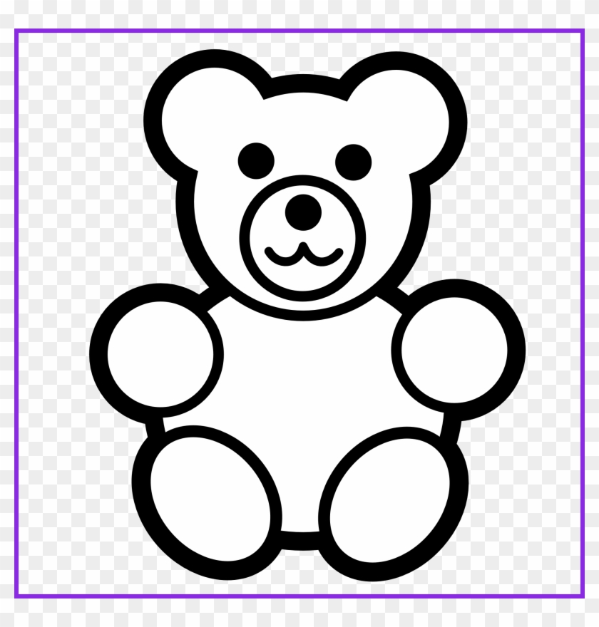 Inspiring For U Baby Toys Clipart Black And White Clip - Teddy Bear Coloring Page #1023990