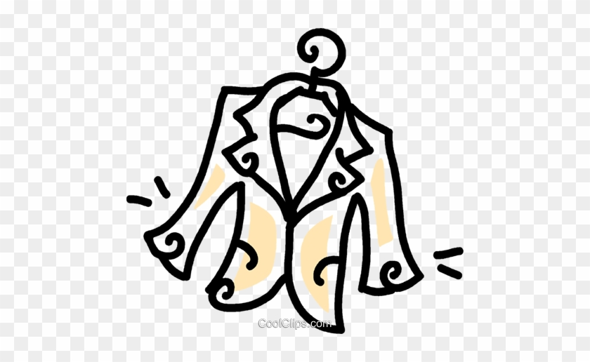 Dress Jacket On A Hanger Royalty Free Vector Clip Art - Cabide Com Roupa Png #1024102