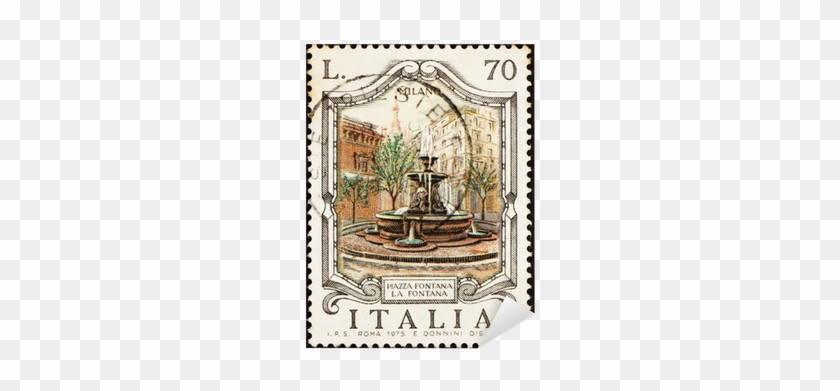 Postage Stamp Italy 1975 Piazza Fontana, Milan, Italy - Fuentes Monumentales De La Historia #1024330