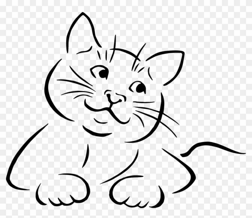 Cat Lineart Clip Art Png - Cat Drawing Png #1024355