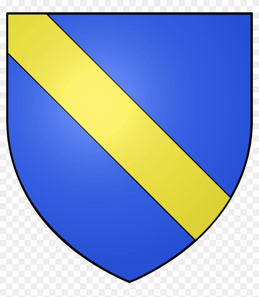 Azure, A Bend Or, Possibly The Most Famous Bend In - Bend Coat Of Arms #1024679