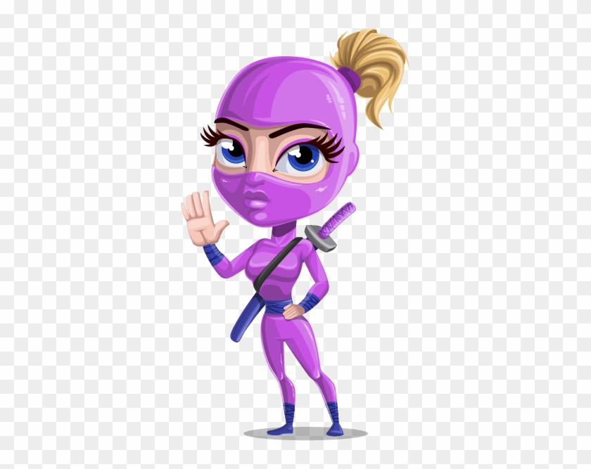 Vector Ninja Girl - Ninja Cartoon Characters Vector #1024823