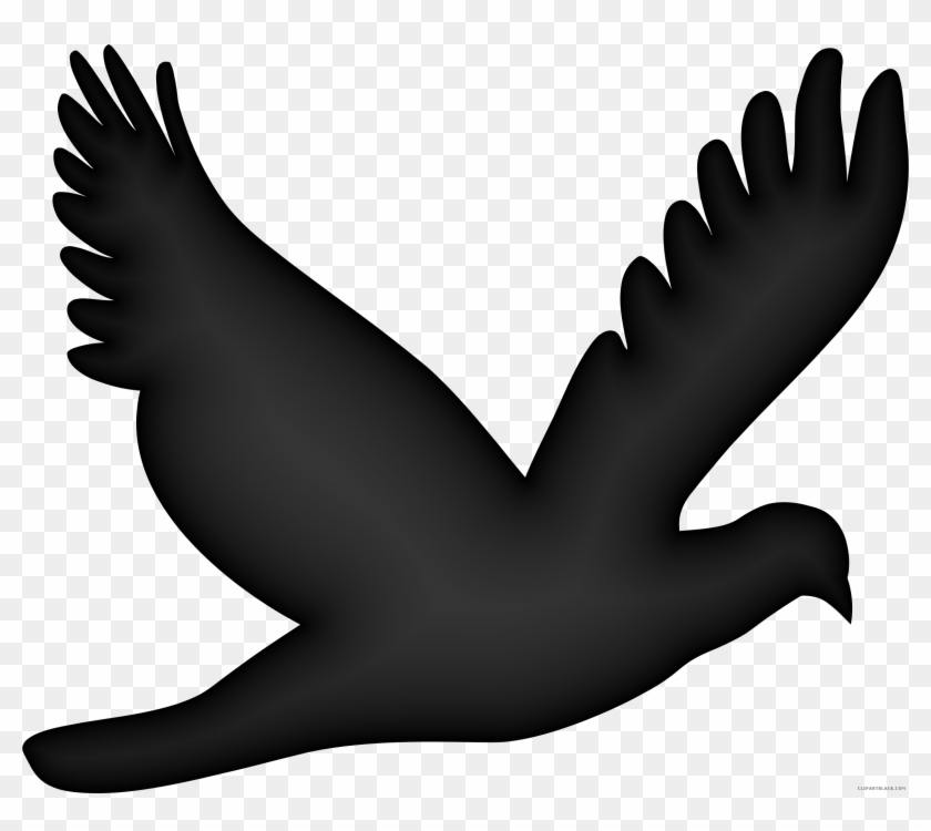 Flying Dove Animal Free Black White Clipart Images - Flying Bird Clip