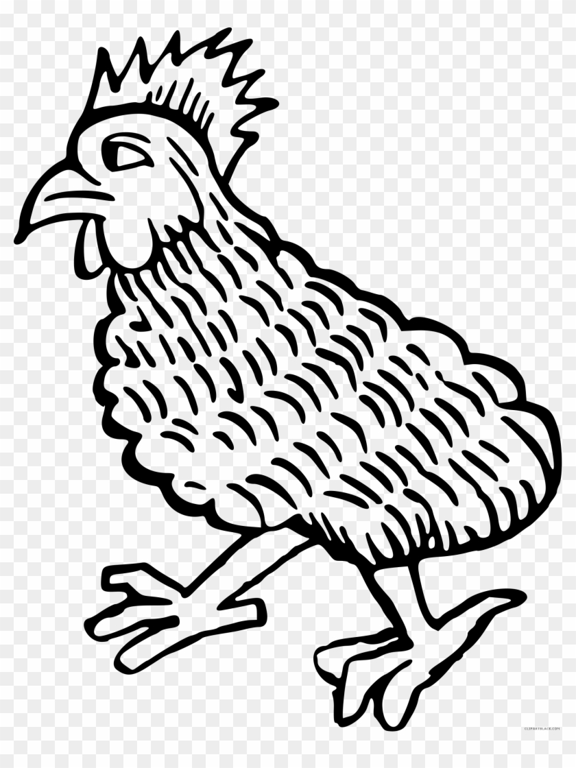 Black And White Chicken Animal Free Black White Clipart - Chicken #1024923