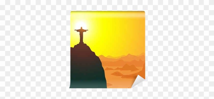 Christ The Redeemer & Rio De Janeiro-vector Wall Mural - Rio De Janeiro Jesus #1025012