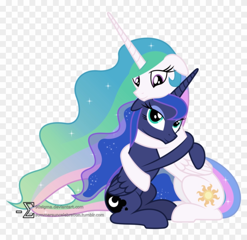 Taking Care Of The Moon - Luna And Celestia Love #1025127