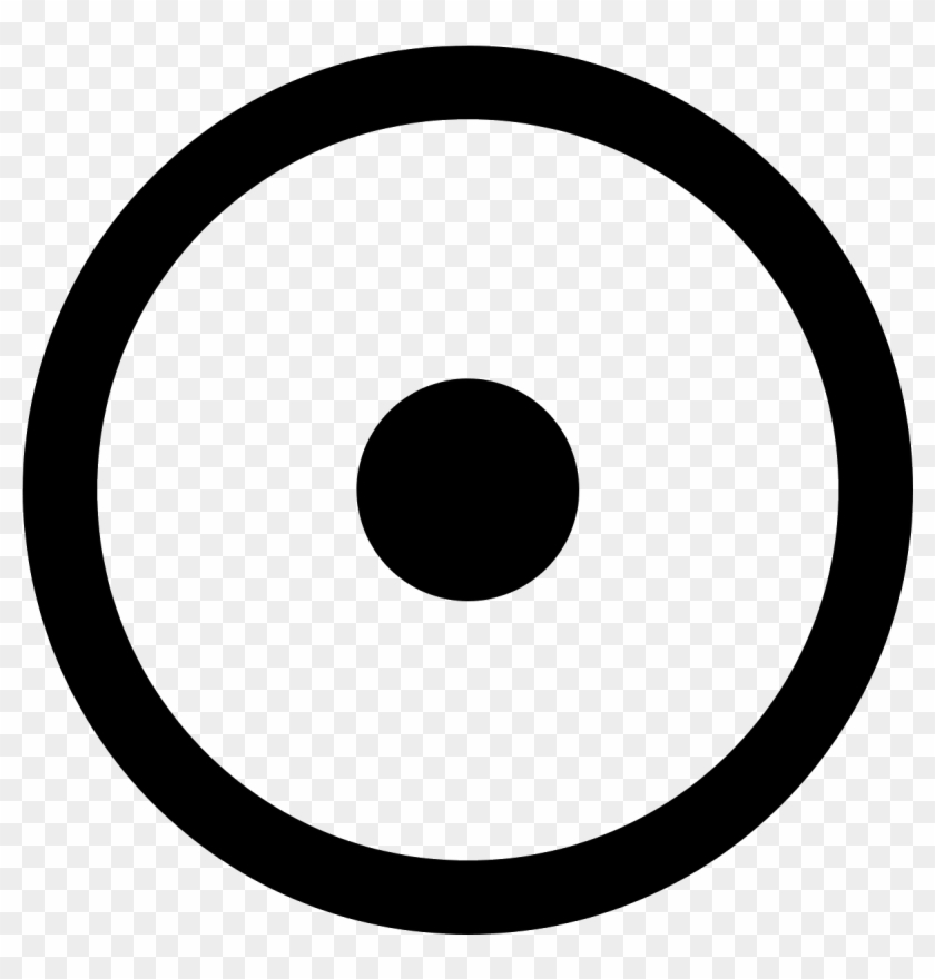 The Circle Contains A Filled Dot - White Arrow Png Flat #1025213