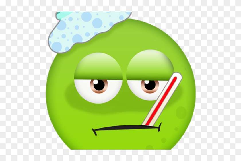 Green Sick Cliparts - Sick Emoji Transparent Background #1025259