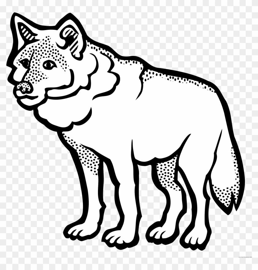 wolf black and white clipart