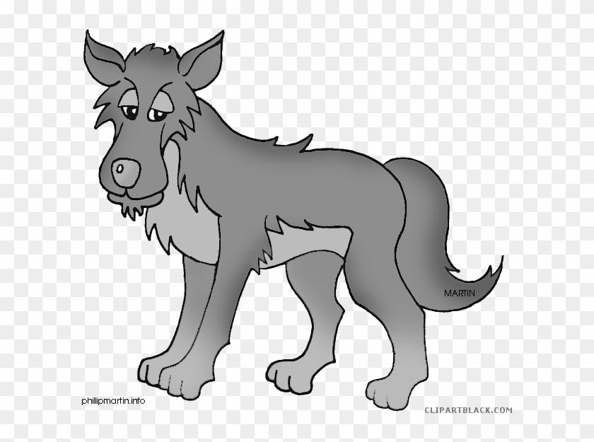 Cartoon Wolf Animal Free Black White Clipart Images - Peter And The Wolf Clipart #1025369
