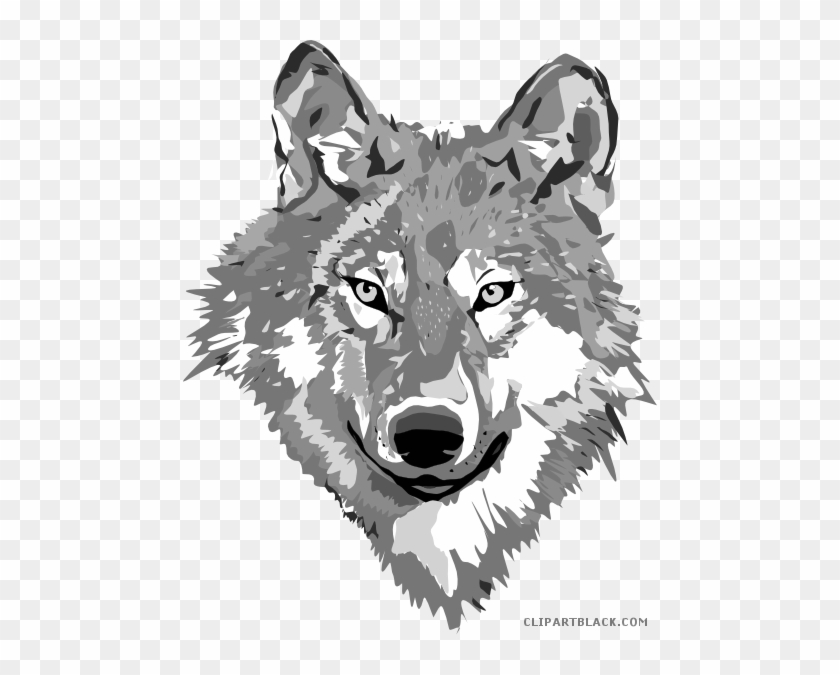 Gray Wolf Animal Free Black White Clipart Images Clipartblack - Wolf Clip Art #1025379