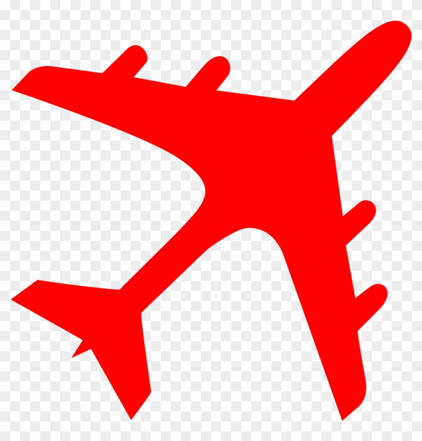 Fileairplane Silhouette Red - Airplane Silhouette Red #1025429