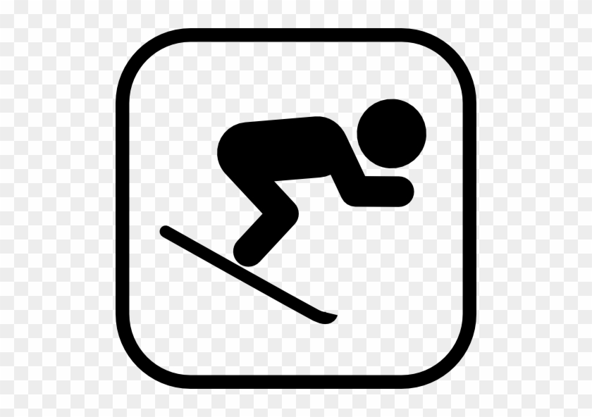 Skiing Sign Free Icon - Winter Olympic Sport Silhouettes #1025585