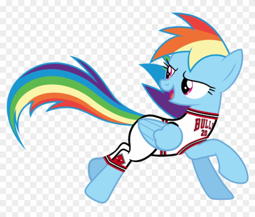 Rainbow Dash In Her Chicago Bulls Jersey By Motownwarrior01 - My Little Pony Rainbow Dash Run #1025832