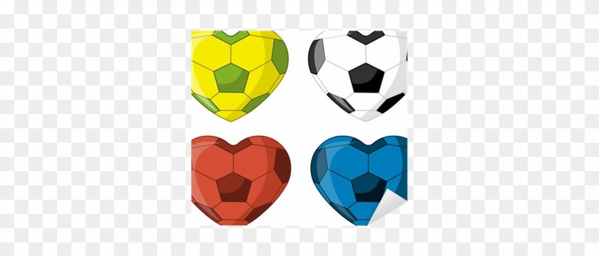 Football Soccer Ball In Shape Of Heart Sticker • Pixers® - Football #1026006