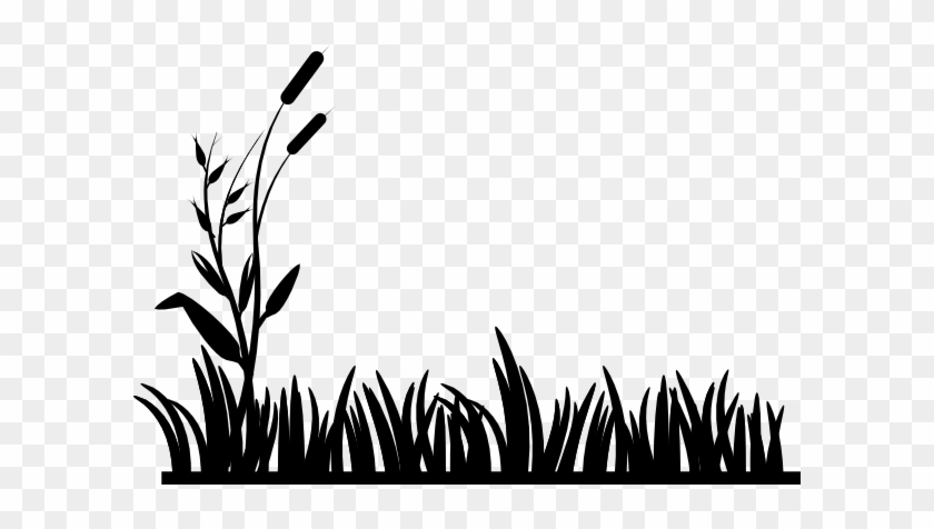 Cattail Clip Art At Clker - Grass Vector Silhouette Png #1026022