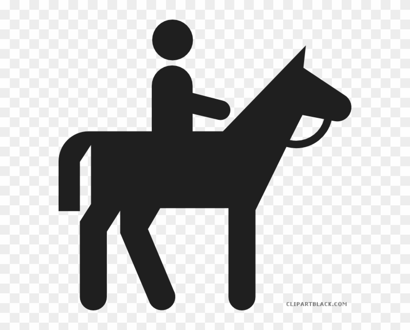 Horse Riding Animal Free Black White Clipart Images - Stickman On A Horse #1026066