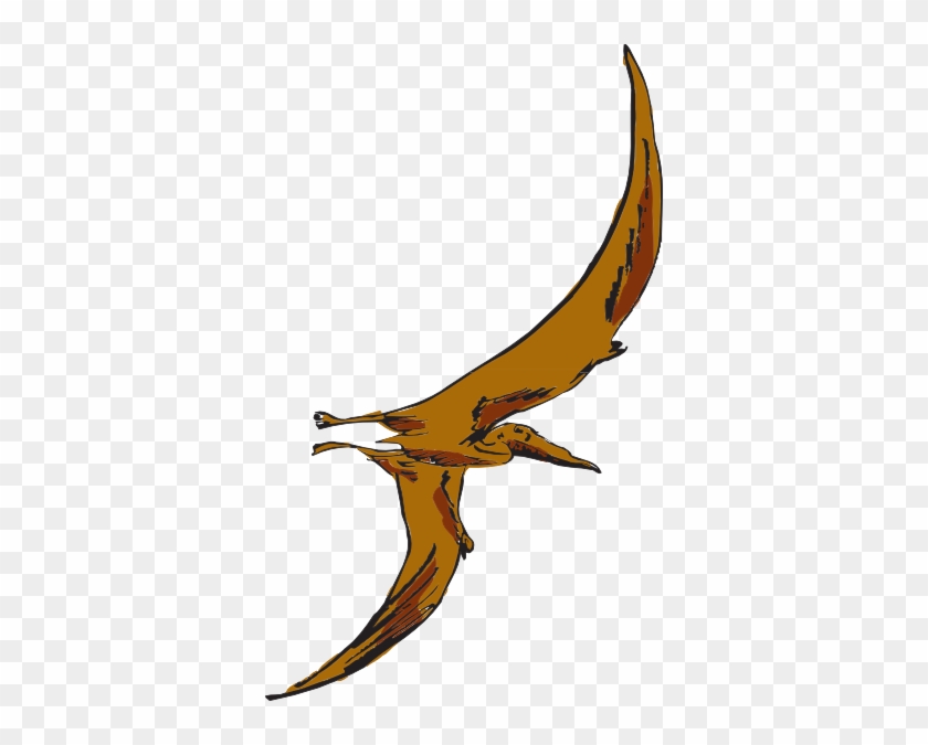 Brown Flying Pterodactyl Clip Art At Clkercom Vector - Pterodactyl Png #1026634