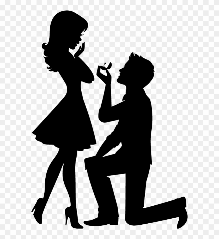 Speak Without Words - Silhouette Of Man Proposing To Woman #1026642