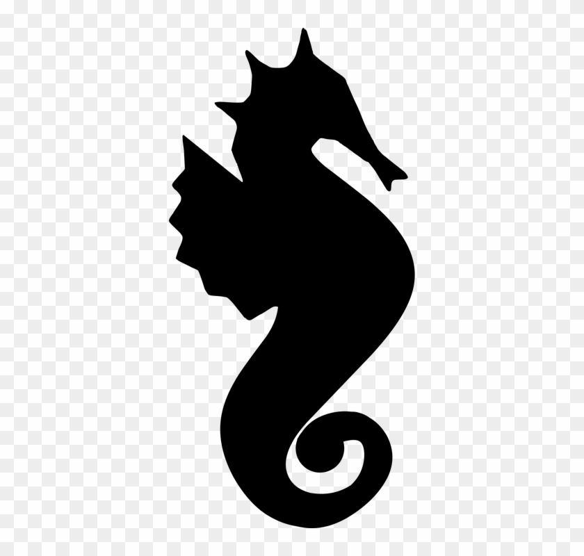 Seahorse Clipart Horsefish - Silueta De Caballito De Mar #1026653