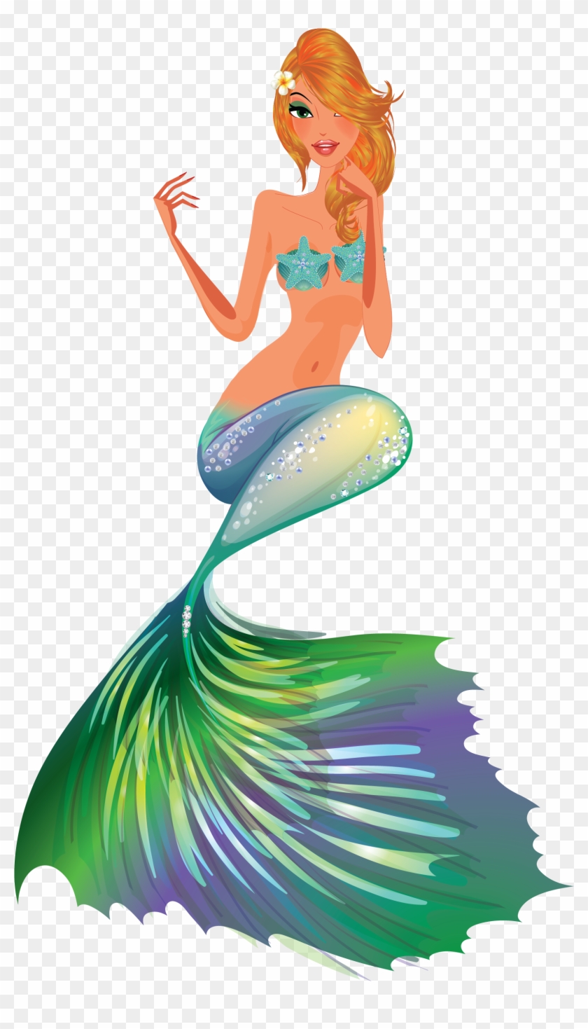 Mermaid Clip Art And Digital Paper, Fantasy Mermaid - Sticker #1026821