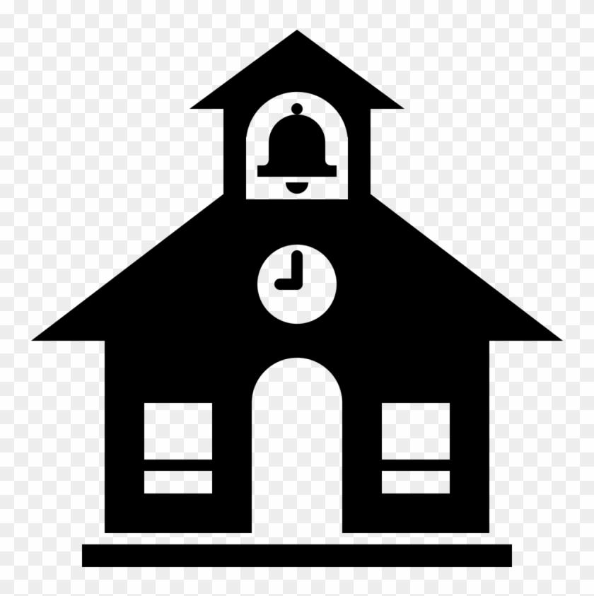 Pin School House Clip Art Black And White - School Icon Transparent  Background - Free Transparent PNG Clipart Images Download
