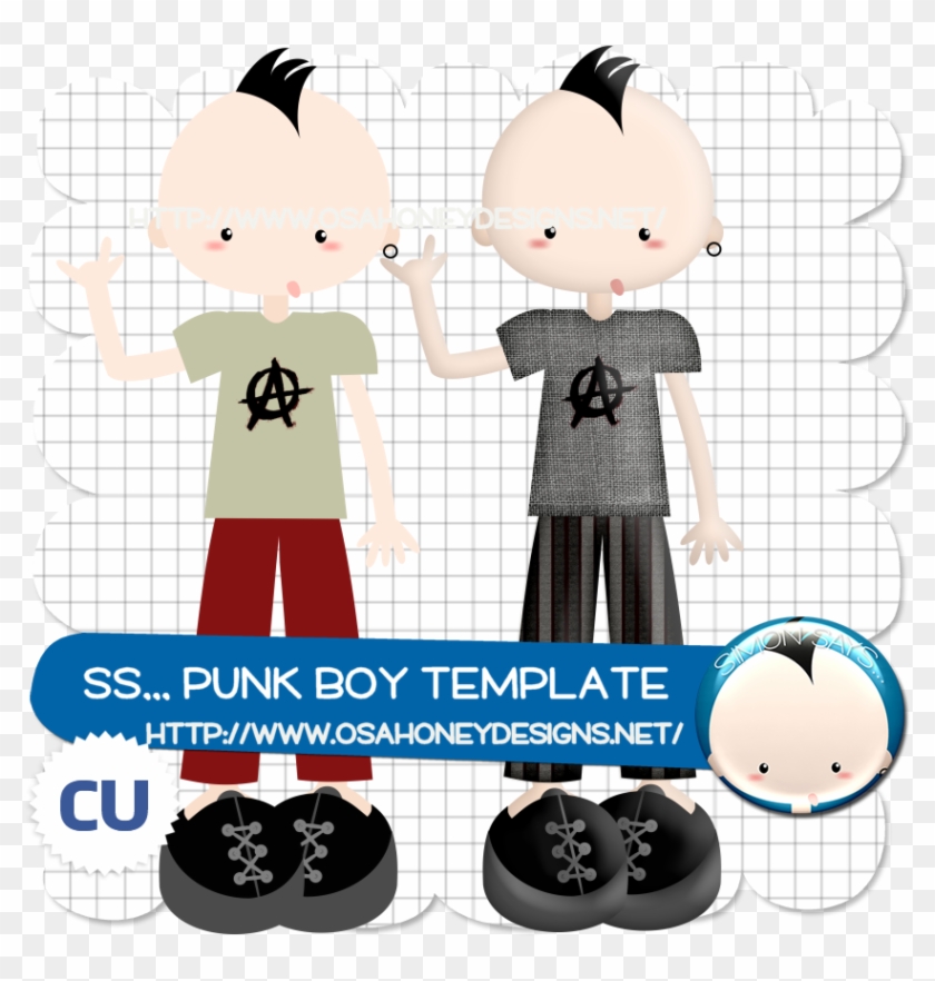 Simon Says Punk Boy Template " Fb Freebie - Cartoon #1026846