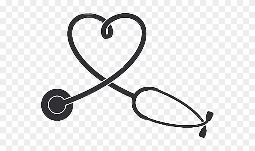 Stethoscope Nurse Nursing Heart Freetoedit - Heart Shaped Stethoscope Clipart #1026905