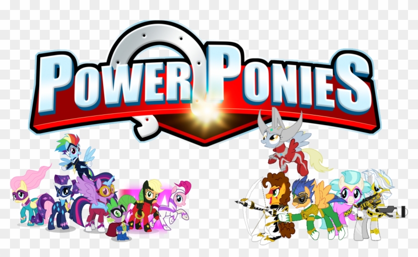 Crossover, Derpy Hooves, Double Diamond, Dragon, Fluttershy, - Power Rangers Mane 6 #1026963