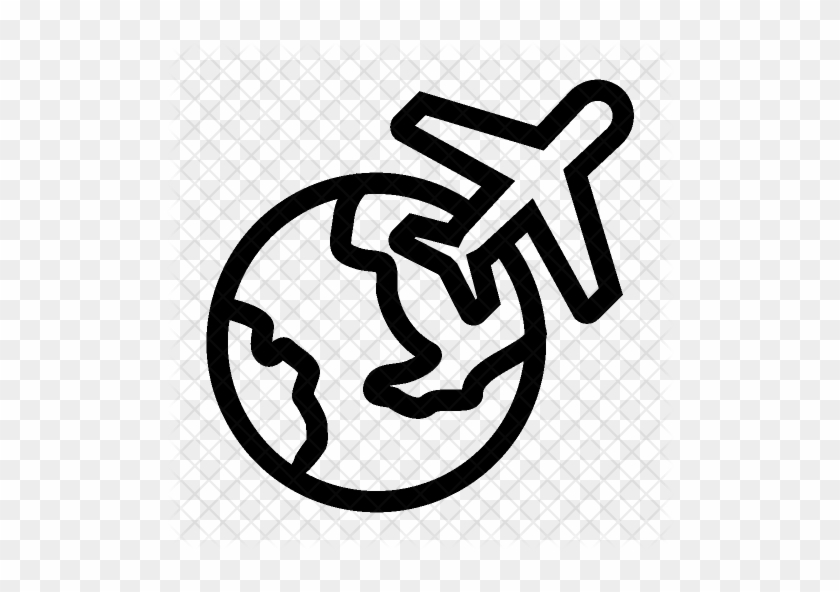 Cropped Abroad Travel Airplane Vacation World Global - Air Travel Around The World Icon #1027024