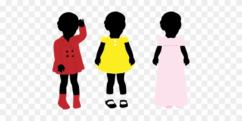 Children, Clothing, Colorful, Dresses - Little Black Girl Silhouette #1027049